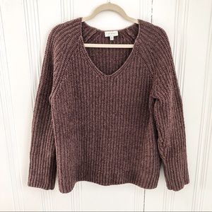 Lucky Brand Boxy Chocolate Brown Chenille Sweater